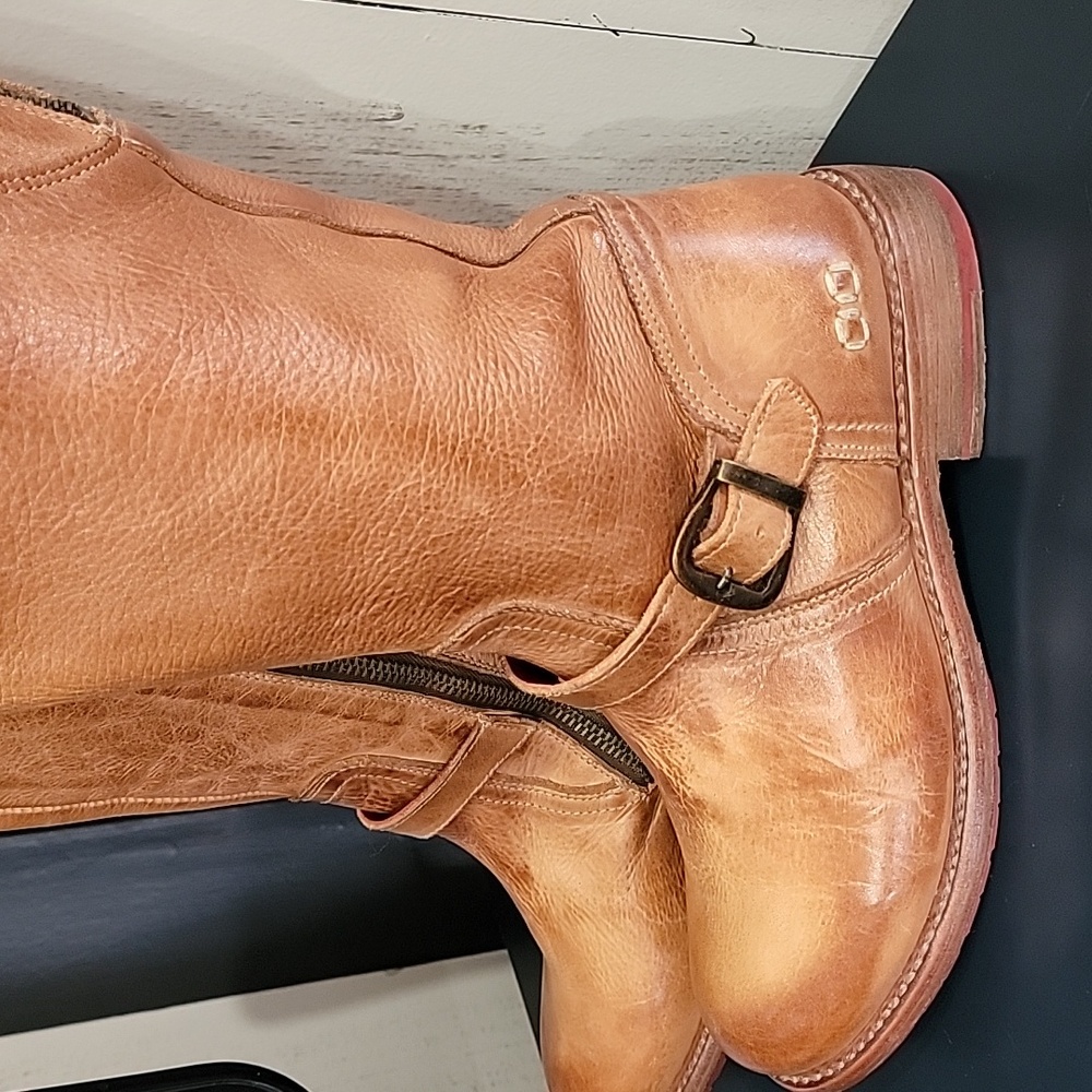 New Bed/Stu Glaye Tan Leather Boots - Picture 2 of 11